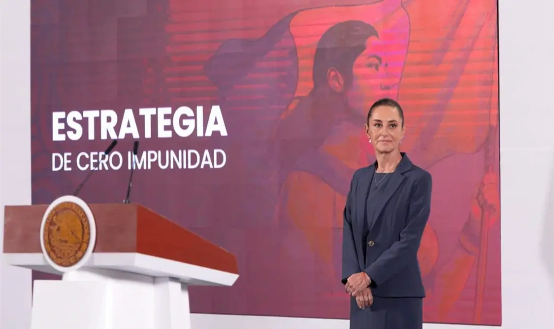 La presidenta Claudia Sheinbaum presentó una nueva herramienta digital que muestra información y estadísticas sobre los hechos delictivos cometidos en México. Cortesía