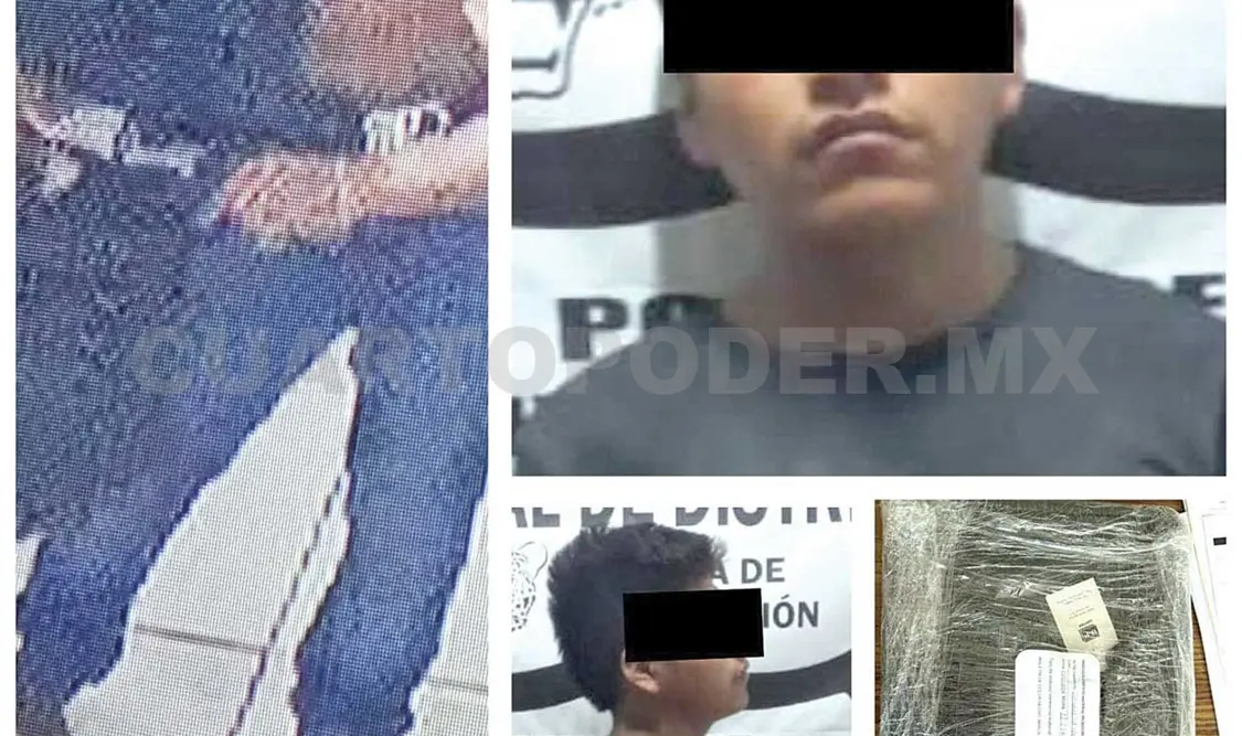 En la imagen proporcionada por la FGE se observa al presunto autor material del robo y lo sustraído.Cortesía