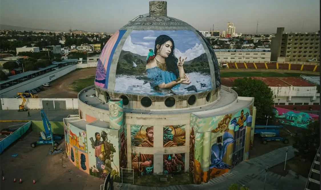 El agua es una, mural colectivo