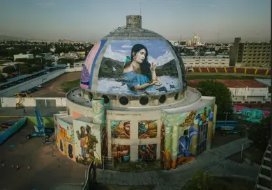 El agua es una, mural colectivo