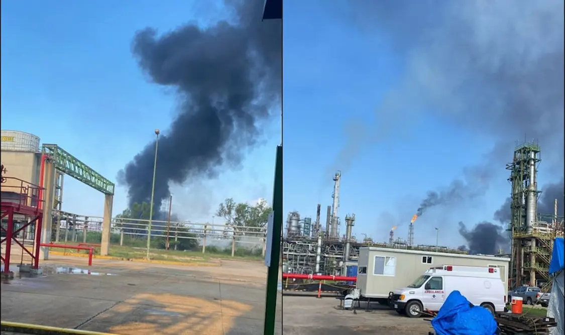 Reportan incendio en refinería Lázaro Cárdenas