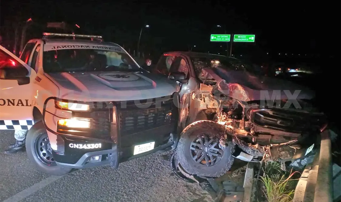 Seis agentes de la Guardia Nacional heridos en choque
