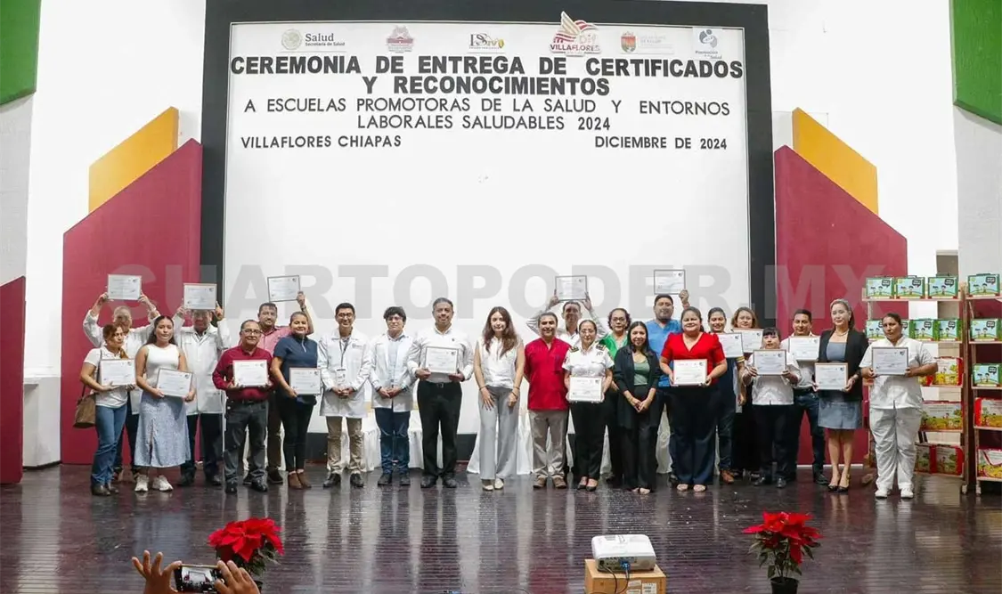 Entrega certificados a escuelas saludables