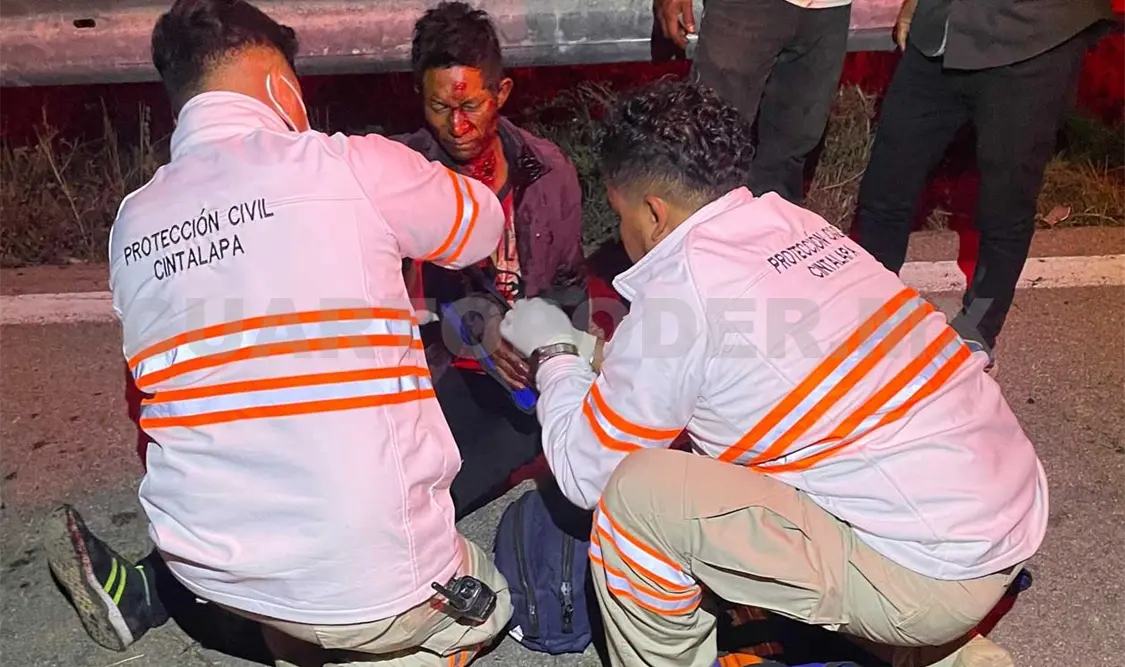 Por derrape termina sumamente herido