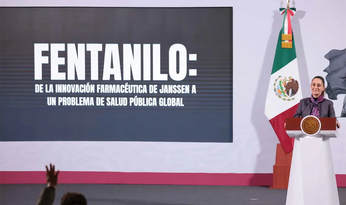 En las Mañanera del Pueblo, Claudia Shienbaum presentó una miniserie sobre el fentanilo. Cortesía