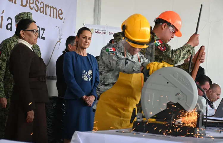 Canje de armas hace historia, afirma Sheinbaum