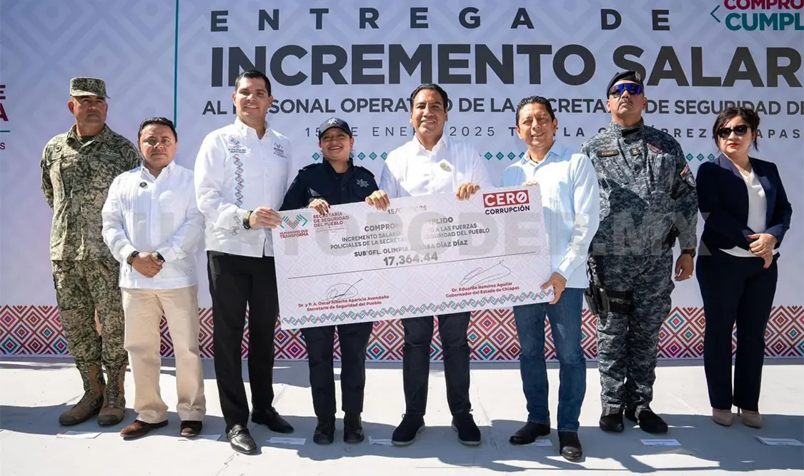 Constata Eduardo Ramírez incremento salarial a policías