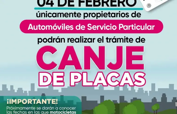 Inicio del Canje de Placas 2025 para vehículos de uso particular en Chiapas