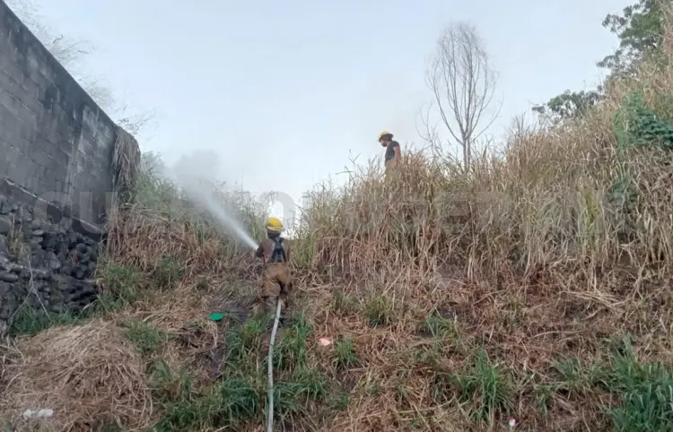 Sofocan incendio de pastizal