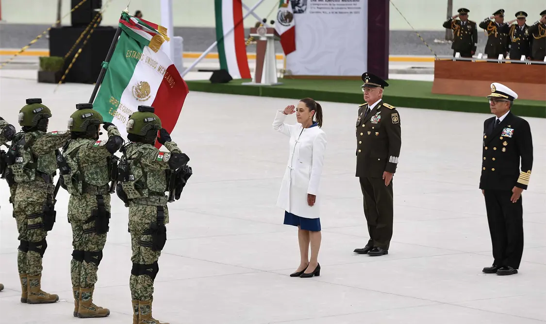 Sheinbaum conmemora el Día del Ejército Mexicano en Nuevo León. Cortesía