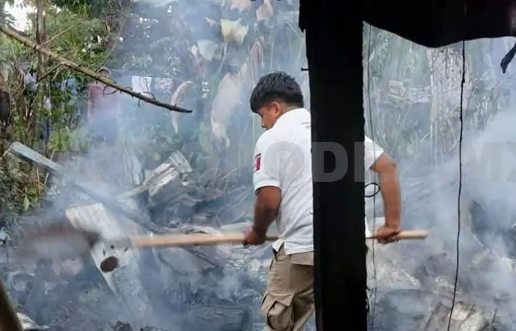 Se incendia vivienda de madera en ejido