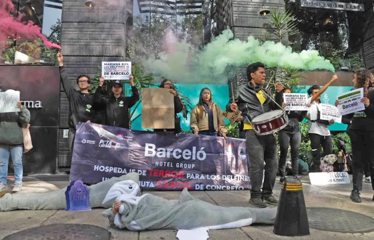 Ambientalistas protestan frente al Hotel Barceló