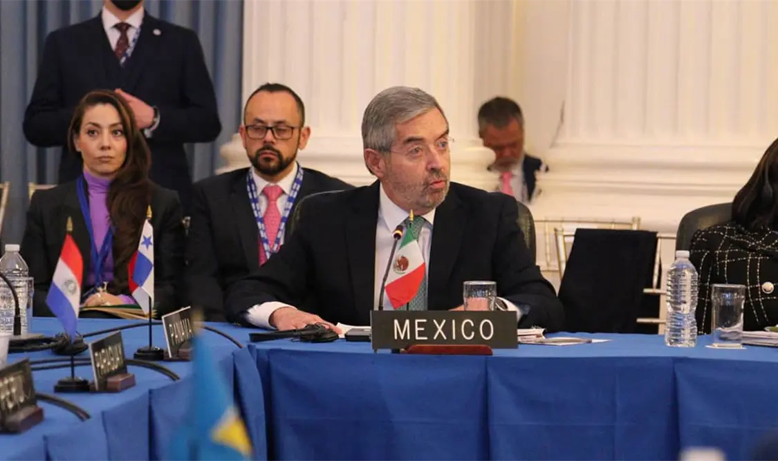 Juan Ramón de la Fuente durante su intervención en la 56 Asamblea General de la OEA. Cortesía