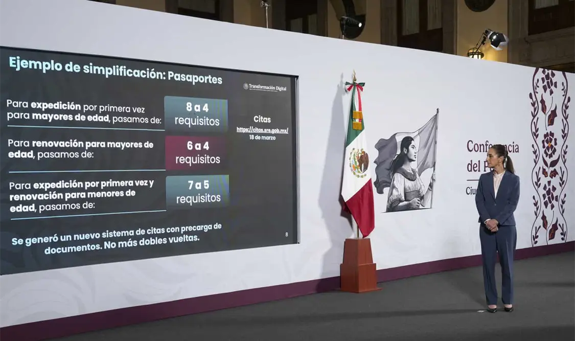 La mandataria federal señaló que esta es una primera etapa en la simplificación y la digitalización de trámites. El Universal