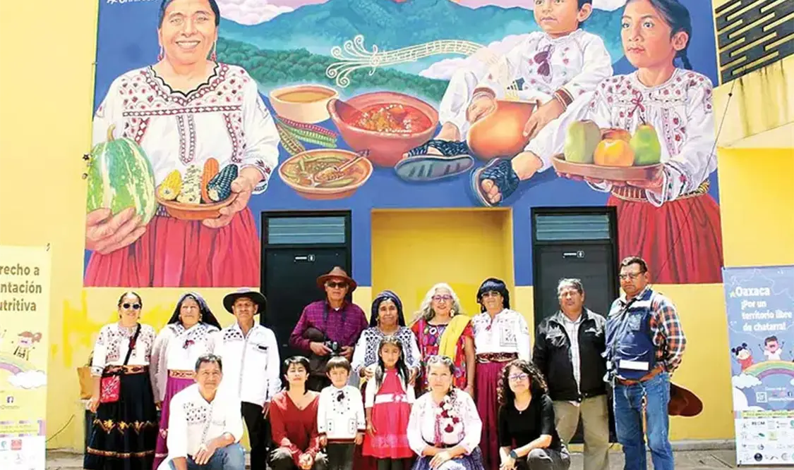 La obra resalta la importancia de la alimentación tradicional. Cortesía