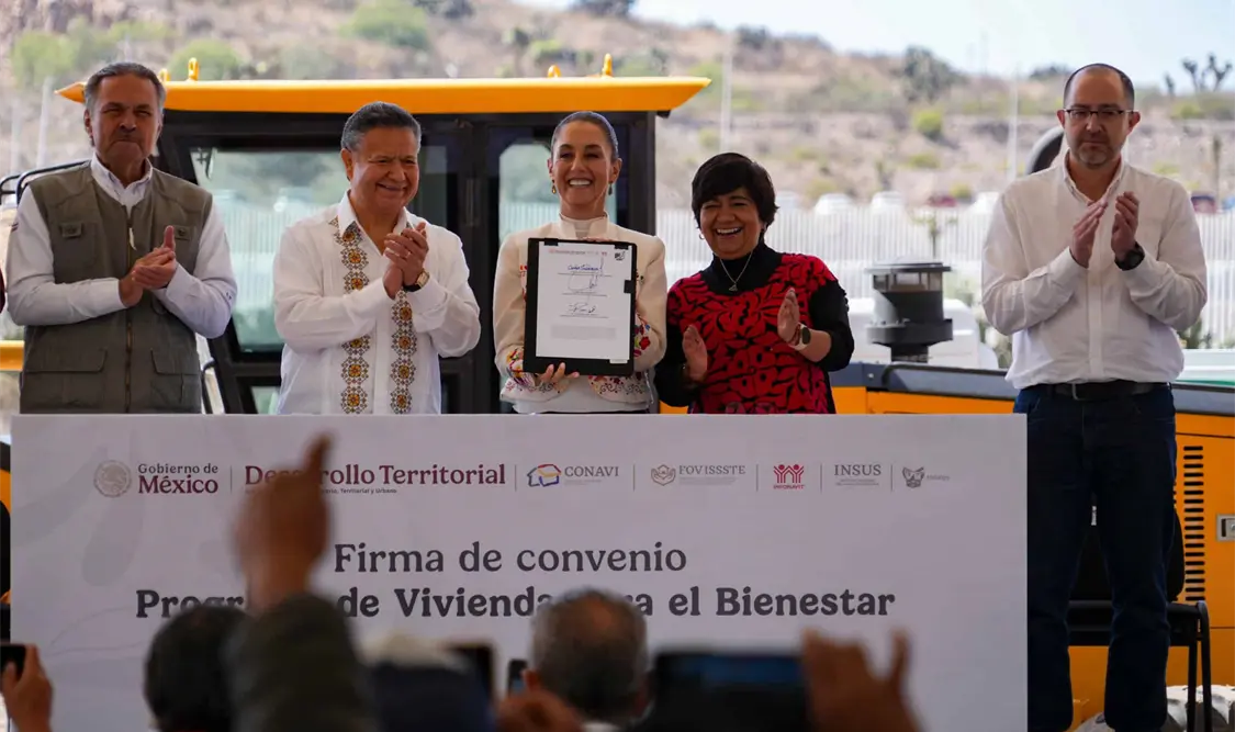 La mandataria federal dijo que el es darle vivienda al que menos tiene. Cortesía