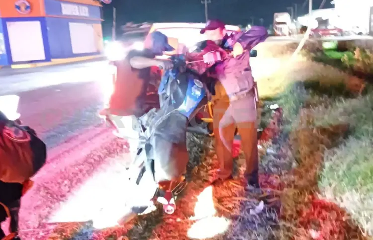 Motociclista ebrio provoca un accidente