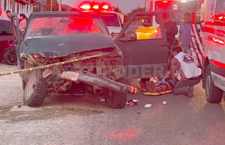 Provoca colisión debido a un corte de circulación