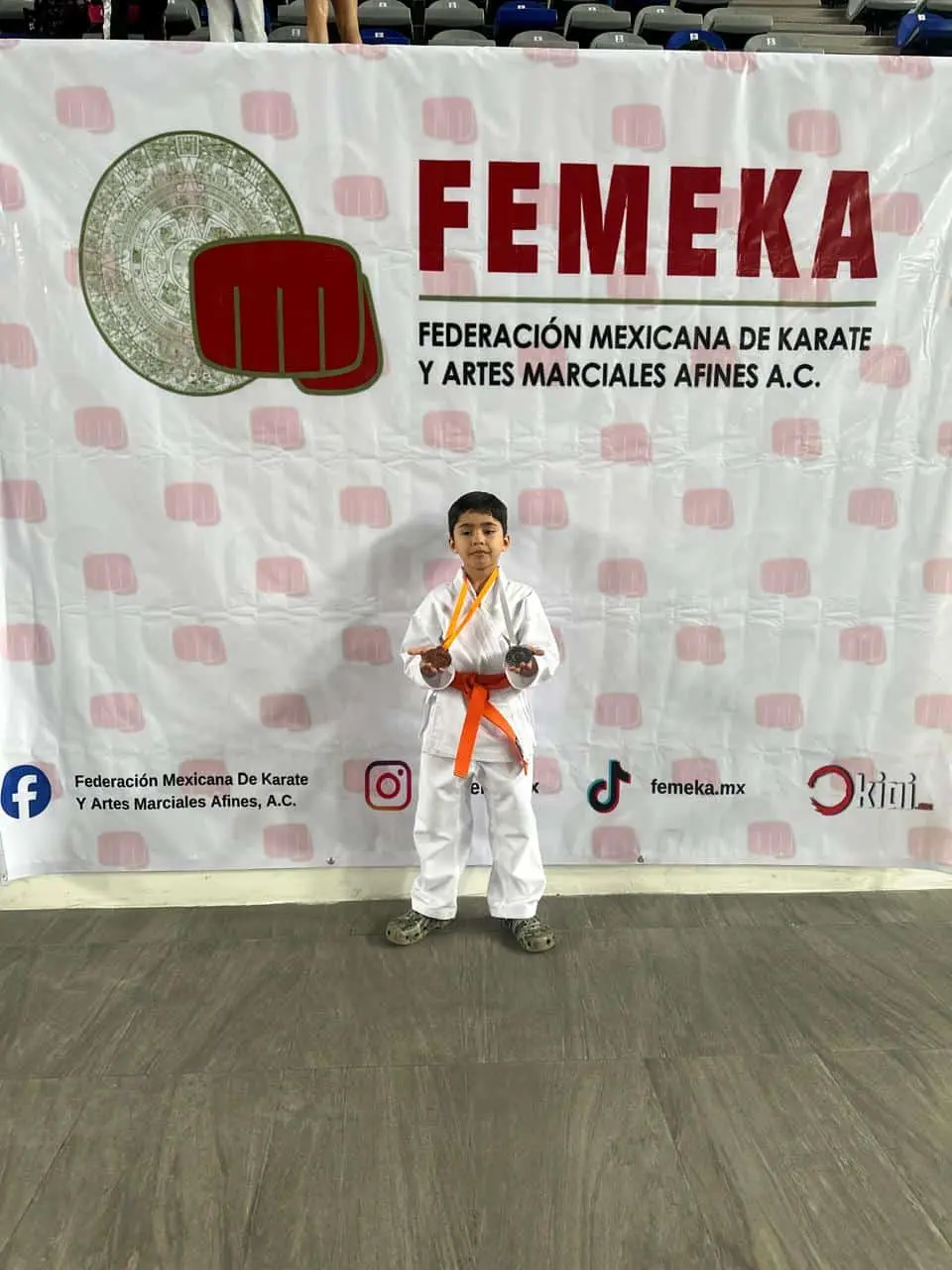 Los medallistas lograron subirse al podio tras una participación exitosa en este evento de Karate. Cortesía