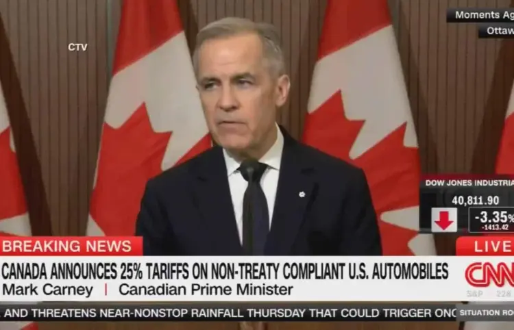 Canadá responde con aranceles del 25% a autos de EE.UU.