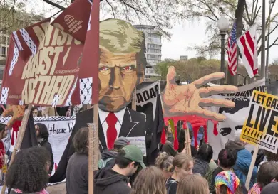 Protestan contra aranceles de Trump