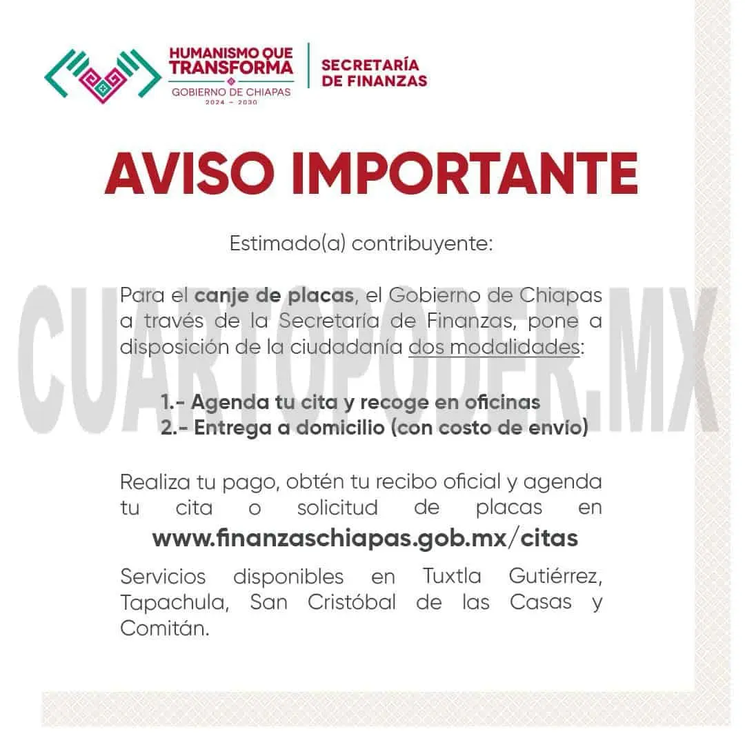 Anuncian dos opciones para recoger placas