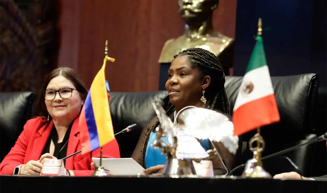 Francia Elena Márquez Mina, durante su discurso en la sesión solemne ante el Senado de la República Mexicana. Cortesía