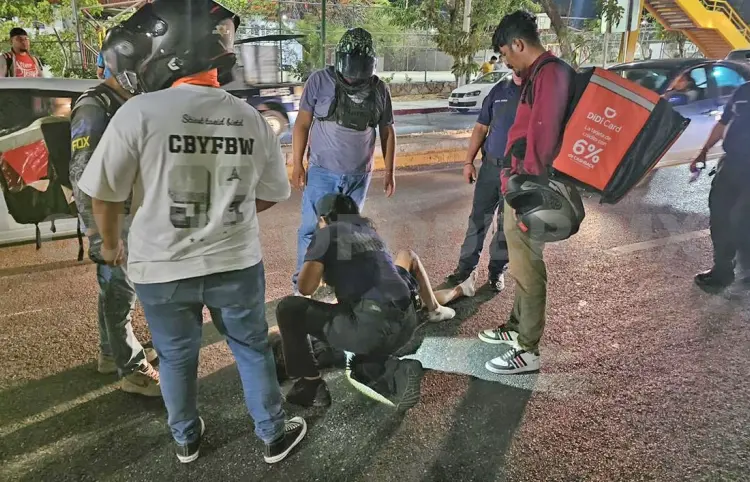Derrapa motociclista en el libramiento Norte