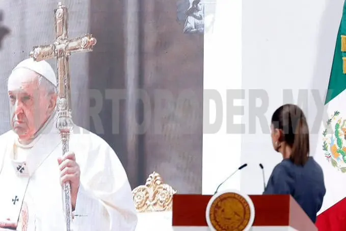 Claudia Sheinbaum rinde homenaje al Papa Francisco con emotivo video en Palacio Nacional