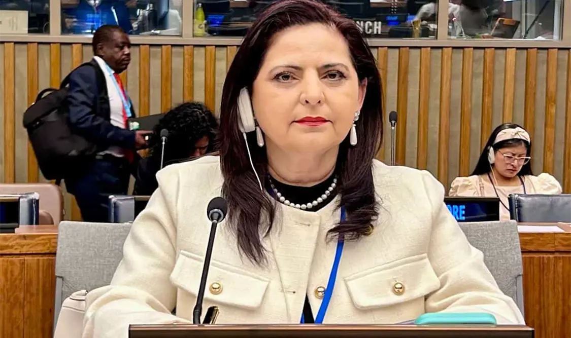 La magistrada Soto durante el UNPFII. Cortesía