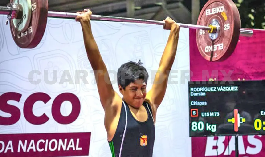 La selección chiapaneca de Levantamiento de Pesas, lista para la Olimpiada Nacional Conade 2025. Cortesía