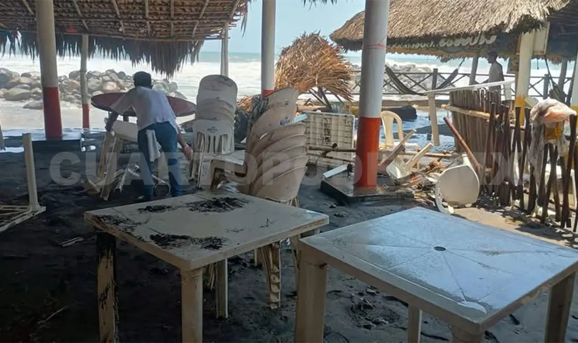 Registran mar de fondo en costas de Chiapas