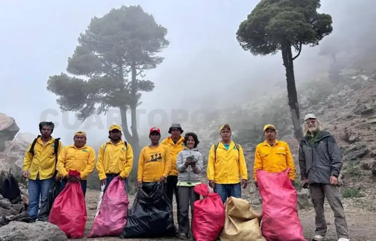 Realizan limpieza en el volcán Tacaná