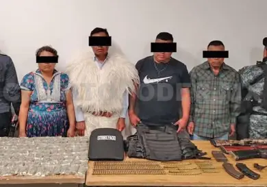 Detienen a cuatro con narcóticos y arsenal