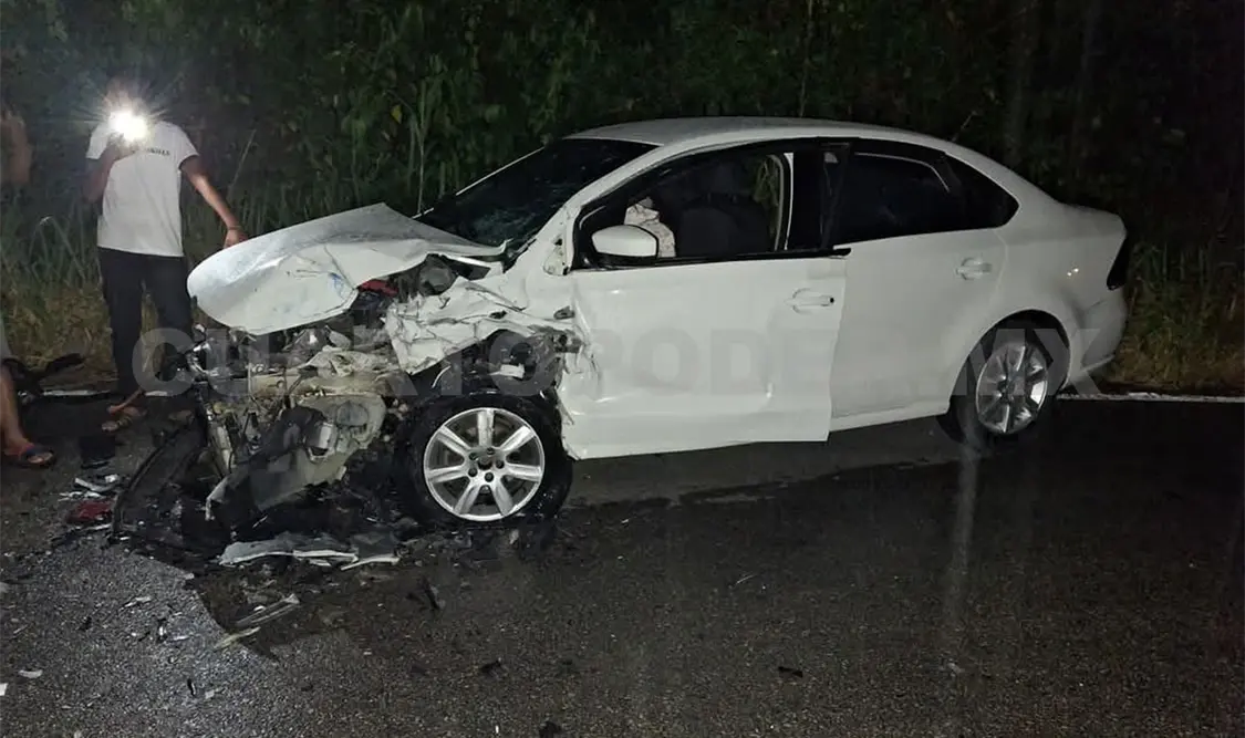 Encontronazo frontal por culpa de la lluvia