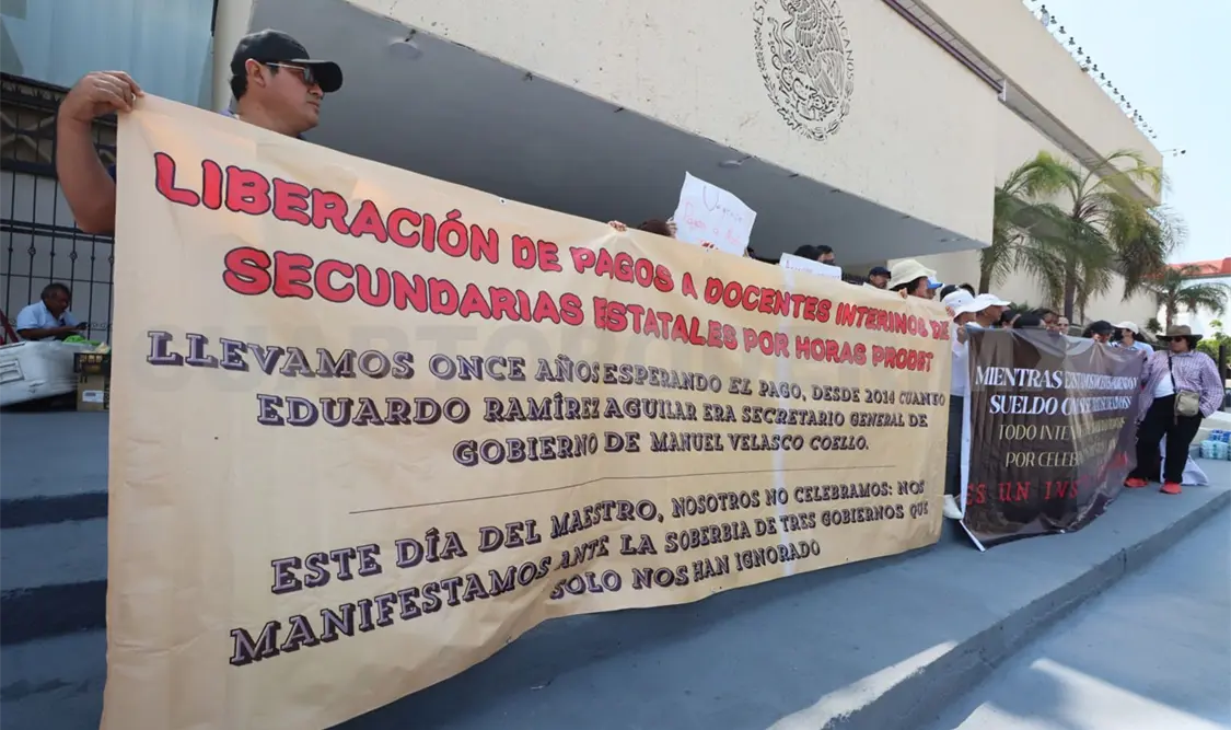 El maestro dijo que lo único que piden es el pago que por derecho les corresponde, no plazas o algo más. Diego Pérez / CP