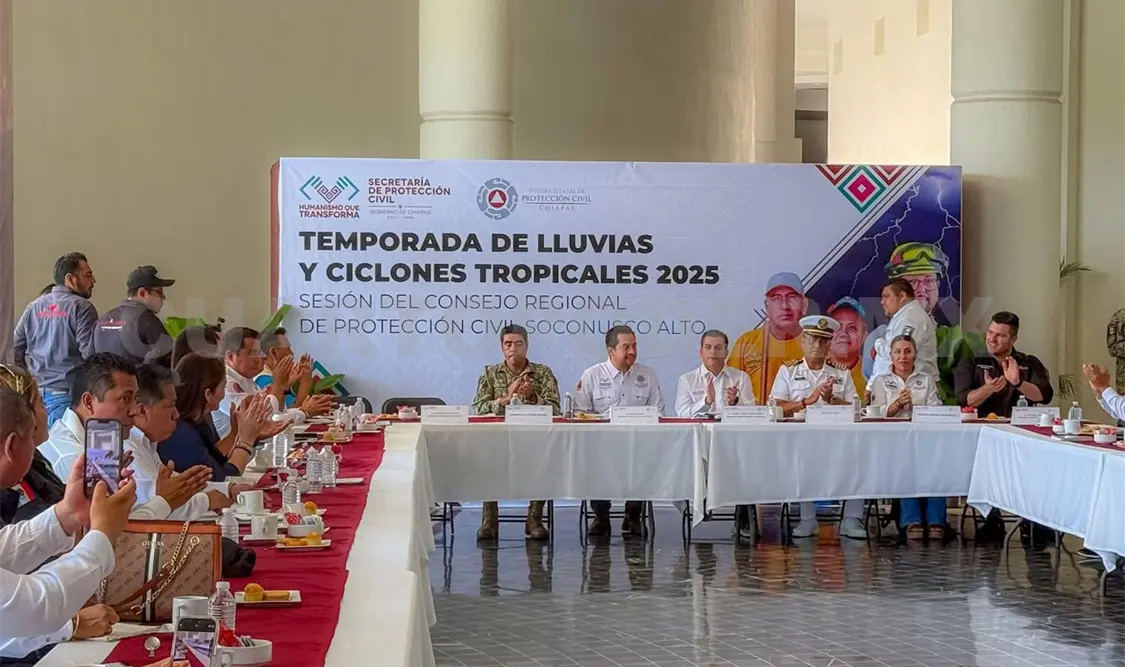 Dependencias del Gobierno de Chiapas, ayuntamientos y autoridades federales coordinan acciones de prevención. CP