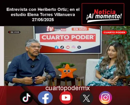 Entrevista con Heriberto Ortiz; en el estudio Elena Torres Villanueva