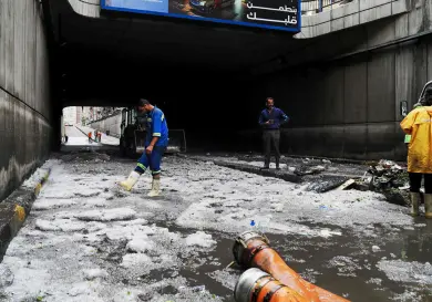 Inusual tormenta de granizo azota ciudad egipcia