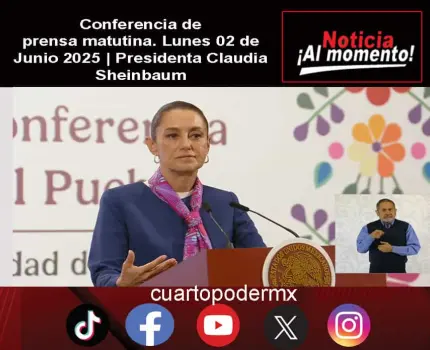 Conferencia de prensa matutina. Lunes 02 de Junio 2025 | Presidenta Claudia Sheinbaum