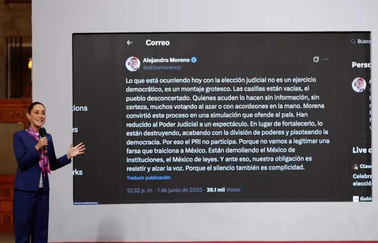 La elección judicial fue un éxito, reitera  Claudia