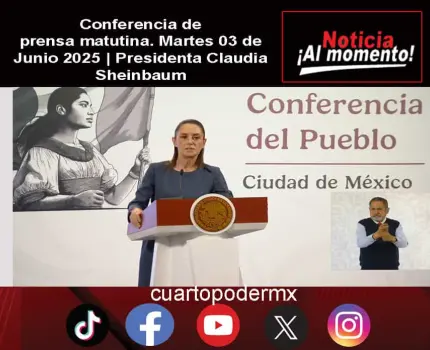 Conferencia de prensa matutina. Martes 03 de Junio 2025 | Presidenta Claudia Sheinbaum