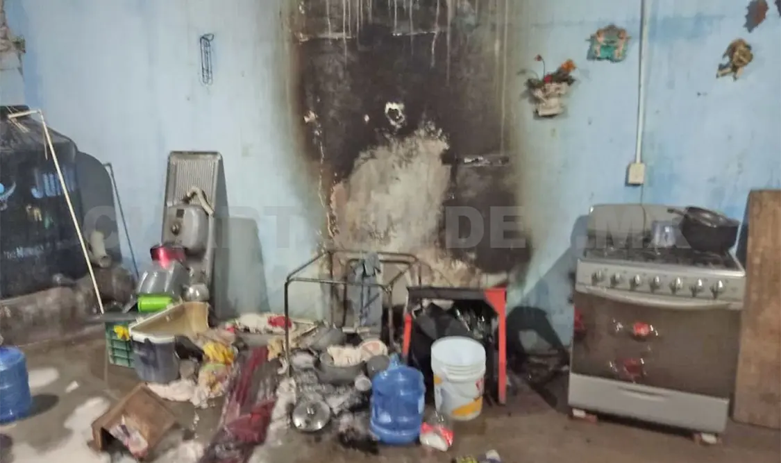 Hubo daño en el área en donde se dio el conato de incendio. Ulises Villalobos / CP