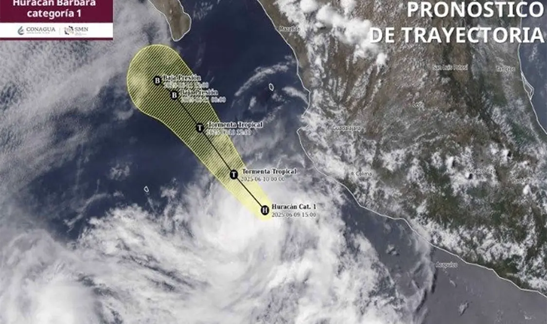 Conagua informa sobre la trayectoria del fenómeno metereológico. Cortesía