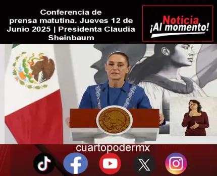 Conferencia de prensa matutina. Jueves 12 de Junio 2025 | Presidenta Claudia Sheinbaum