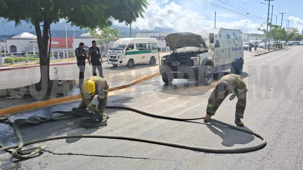 Conato de incendio en camión blindado
