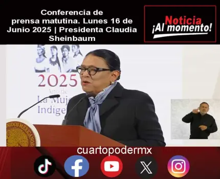 Conferencia de prensa matutina. Lunes 16 de Junio 2025 | Presidenta Claudia Sheinbaum