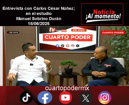 Entrevista con Carlos César Núñez; en el estudio Manuel Sobrino Durán