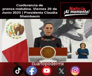 Conferencia de prensa matutina. Viernes 20 de Junio 2025 | Presidenta Claudia Sheinbaum