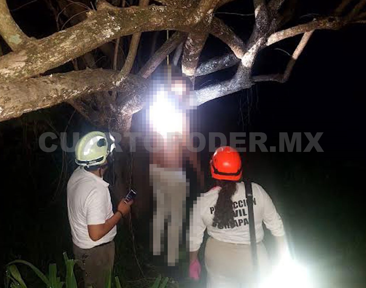 Hallan ahorcado a un hombre en árbol